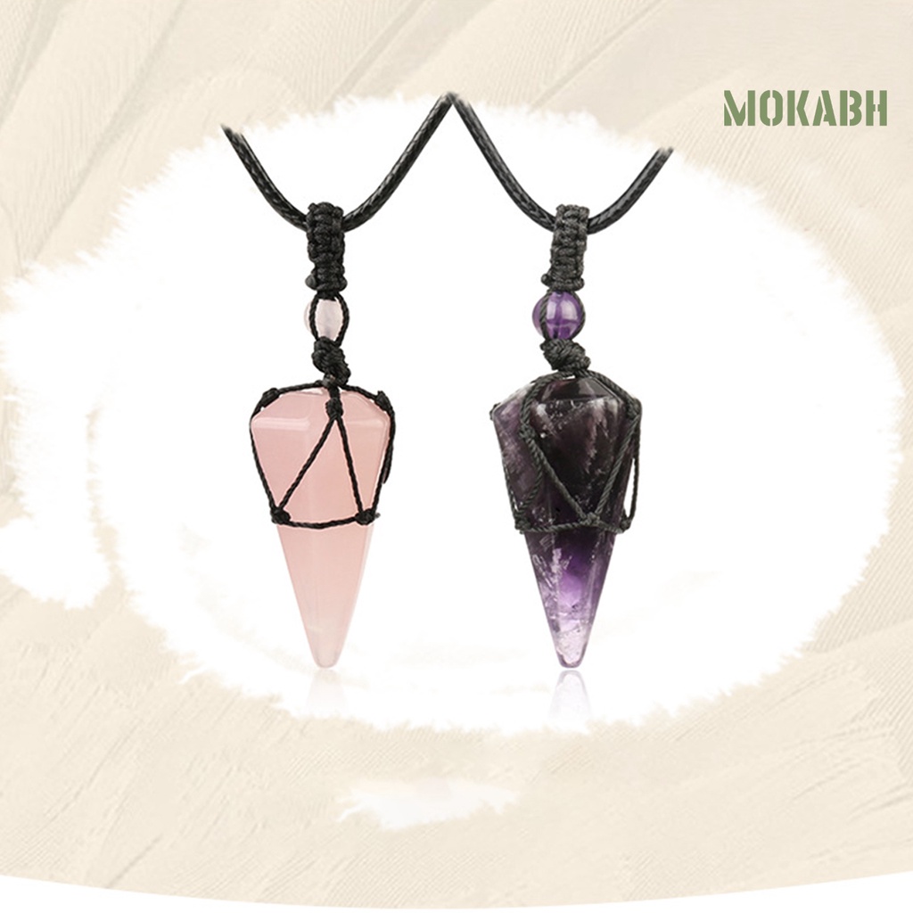 [mokabh] Vòng cổ Mặt Đá Tự Nhiên Hình Nón Chắc Chắn Cho Tiệc Cưới