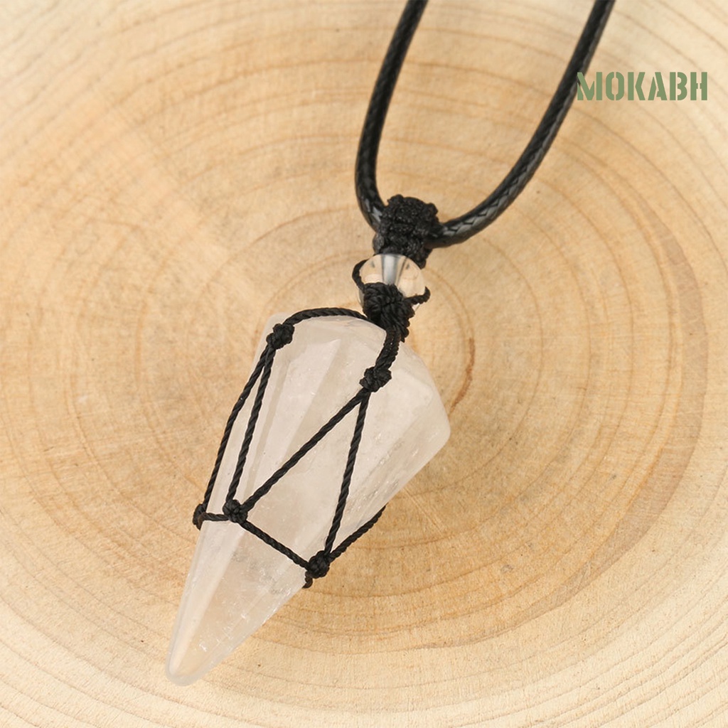 [mokabh] Vòng cổ Mặt Đá Tự Nhiên Hình Nón Chắc Chắn Cho Tiệc Cưới