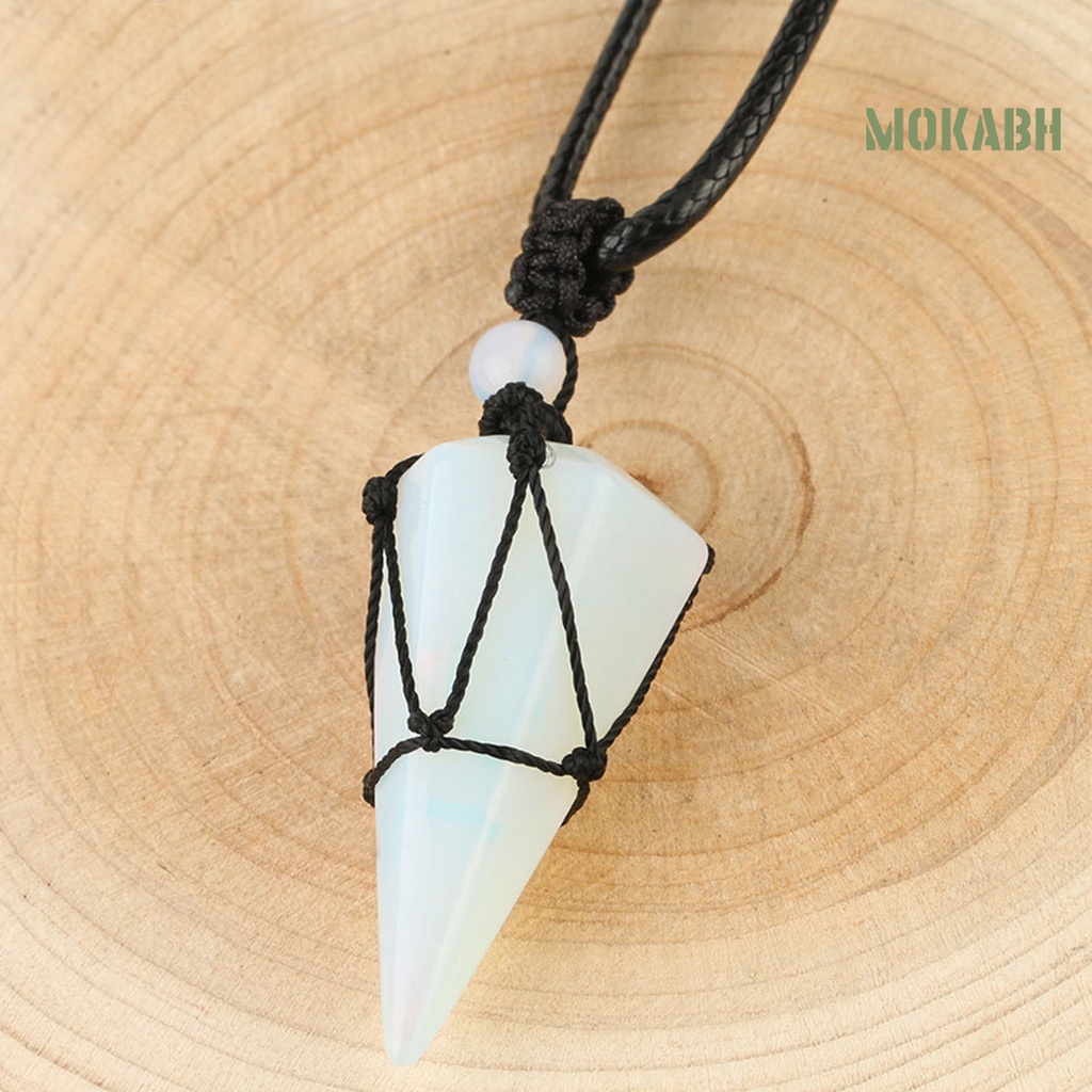 [mokabh] Vòng cổ Mặt Đá Tự Nhiên Hình Nón Chắc Chắn Cho Tiệc Cưới