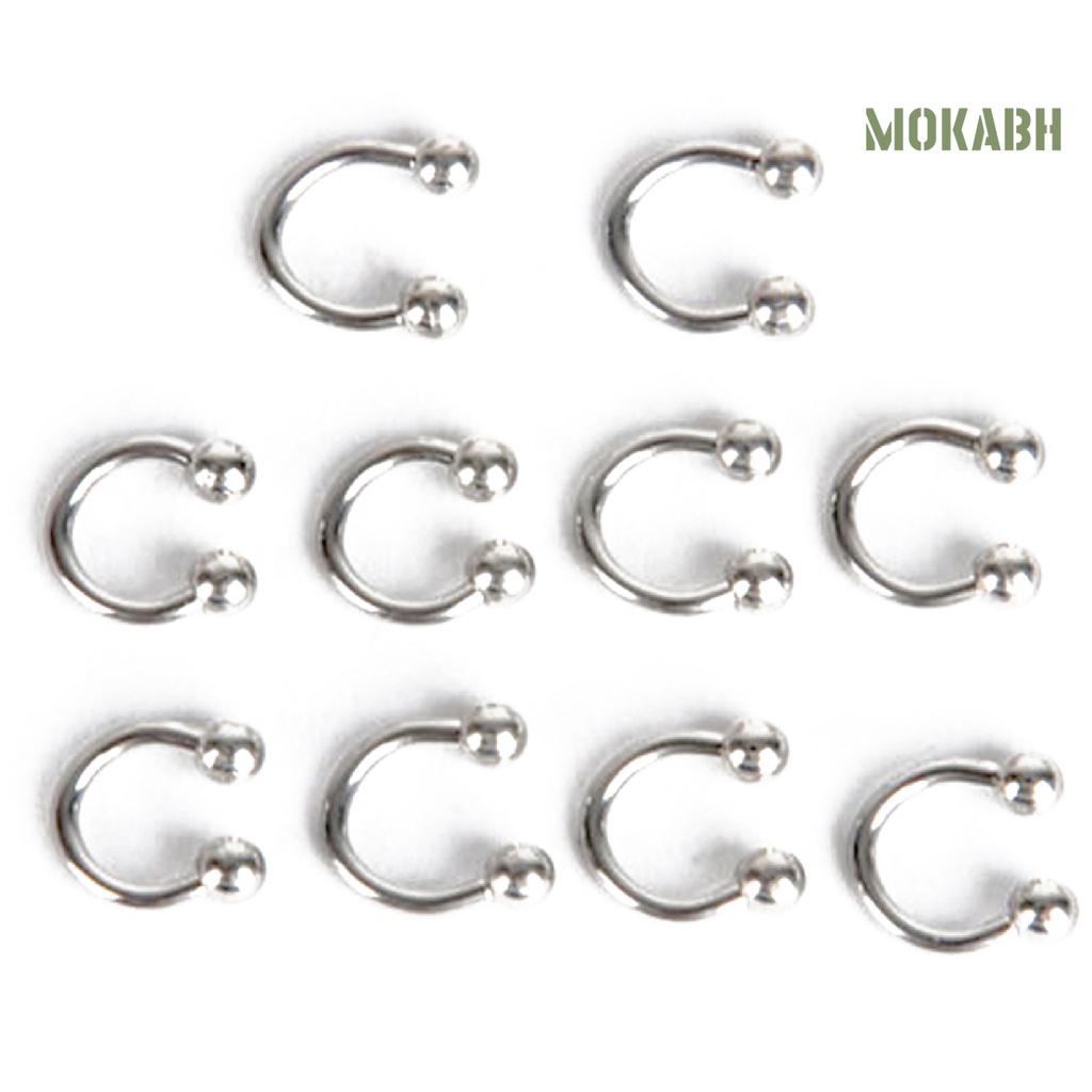 Bộ 10 Khuyên Xỏ Mũi / Môi / Tai / Cơ Thể Bằng Thép Không Gỉ