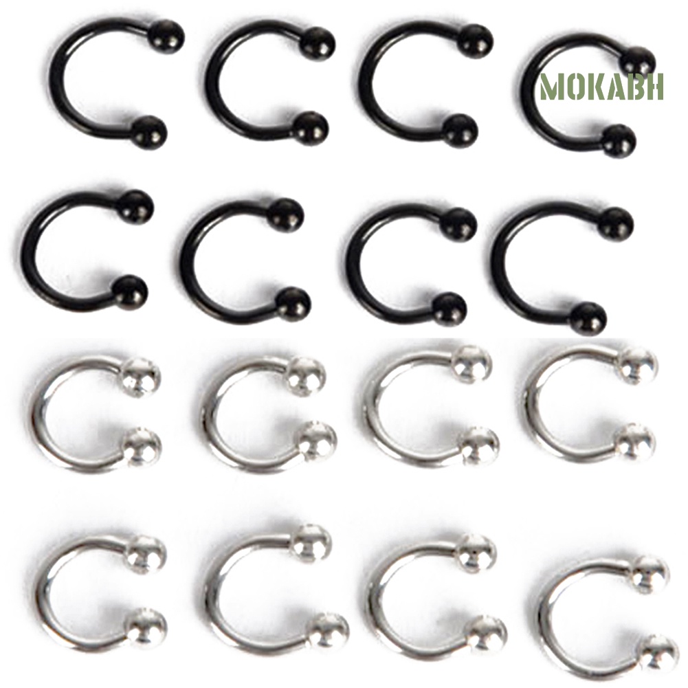 Bộ 10 Khuyên Xỏ Mũi / Môi / Tai / Cơ Thể Bằng Thép Không Gỉ