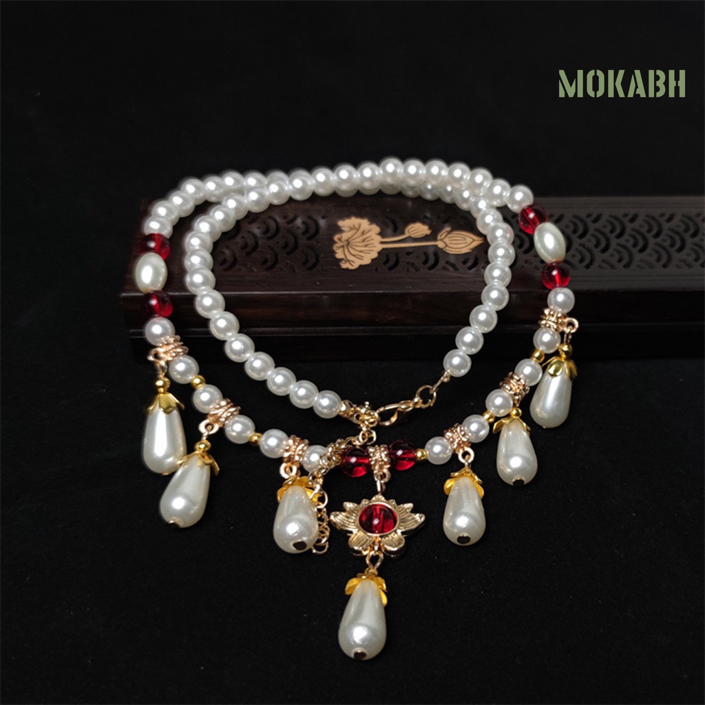 Vòng Cổ Choker Đính Ngọc Trai Nhân Tạo Gọn Nhẹ Thời Trang Cho Nữ