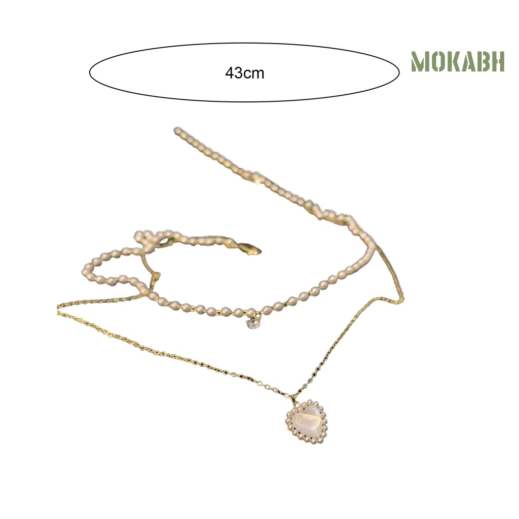 Vòng cổ Chuỗi Ngọc Trai Nhân Tạo Hình Trái Tim Tinh Tế Cho Nữ Sturdy