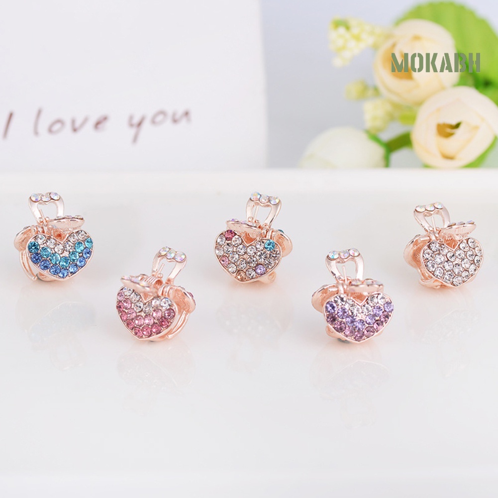Kẹp Tóc Hình Trái Tim Đính Đá Mini Thời Trang Cho Nữ