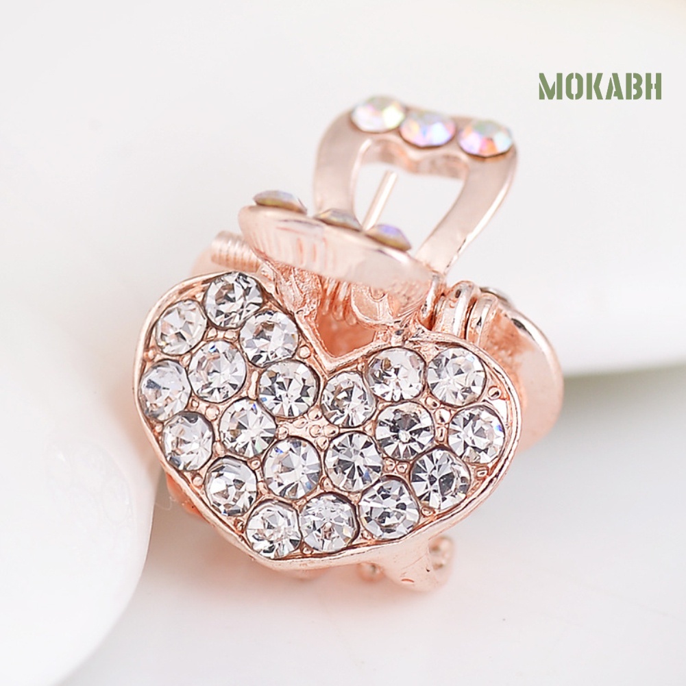 Kẹp Tóc Hình Trái Tim Đính Đá Mini Thời Trang Cho Nữ