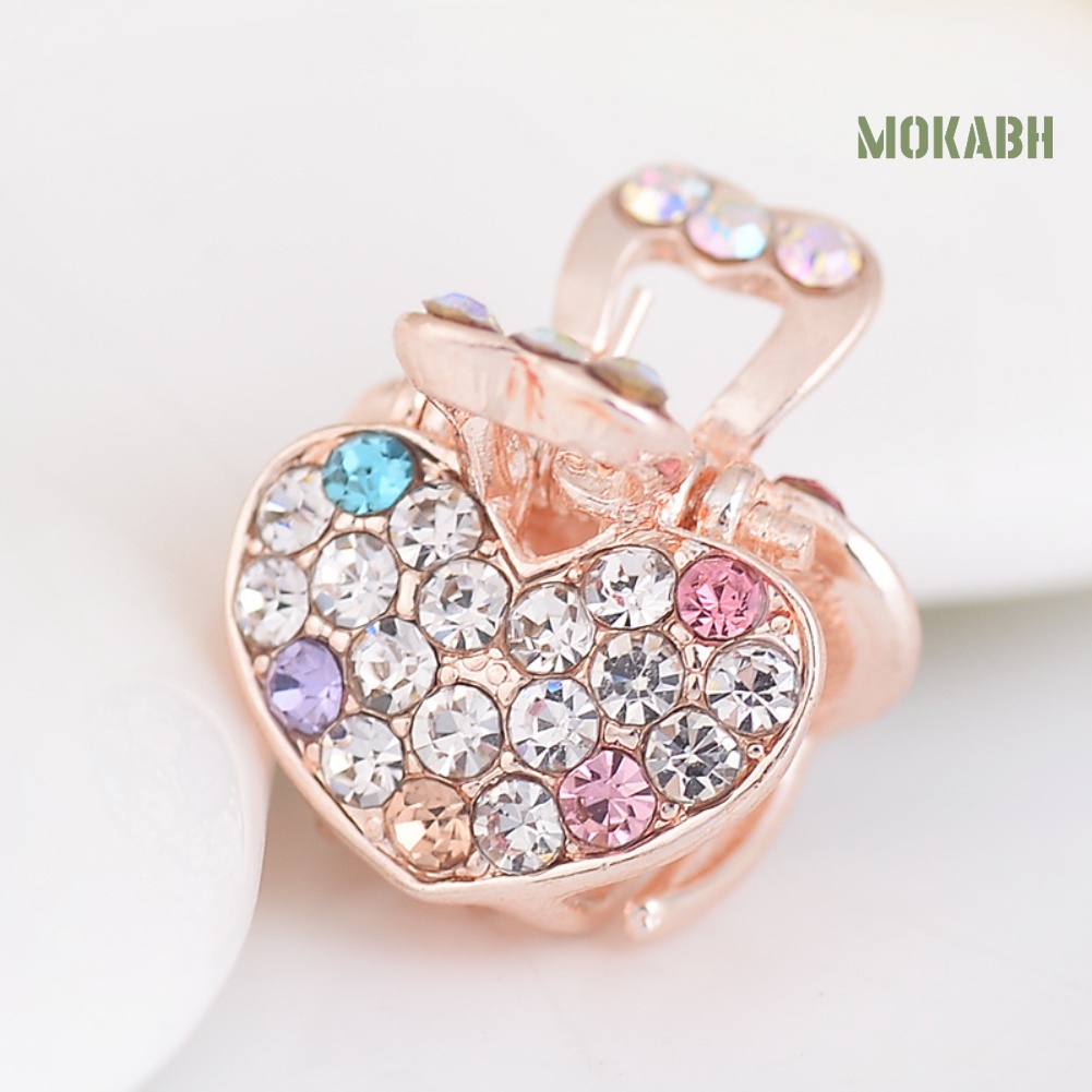 Kẹp Tóc Hình Trái Tim Đính Đá Mini Thời Trang Cho Nữ