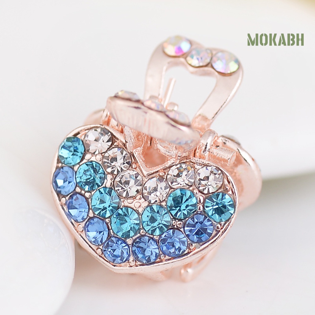 Kẹp Tóc Hình Trái Tim Đính Đá Mini Thời Trang Cho Nữ