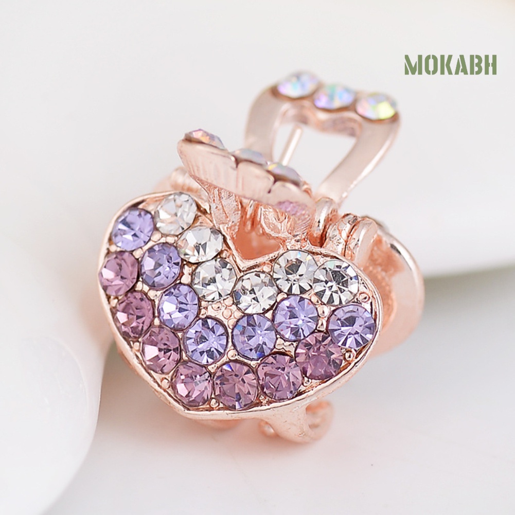 Kẹp Tóc Hình Trái Tim Đính Đá Mini Thời Trang Cho Nữ