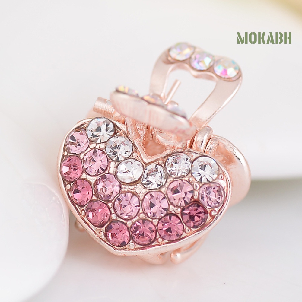 Kẹp Tóc Hình Trái Tim Đính Đá Mini Thời Trang Cho Nữ