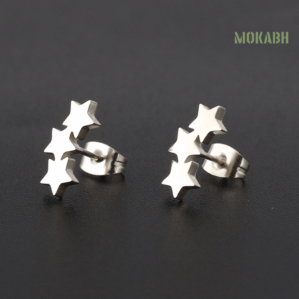 Bông Tai Hình Ngôi Sao Ba Cánh Bằng Thép Không Gỉ Thời Trang Cho Nữ