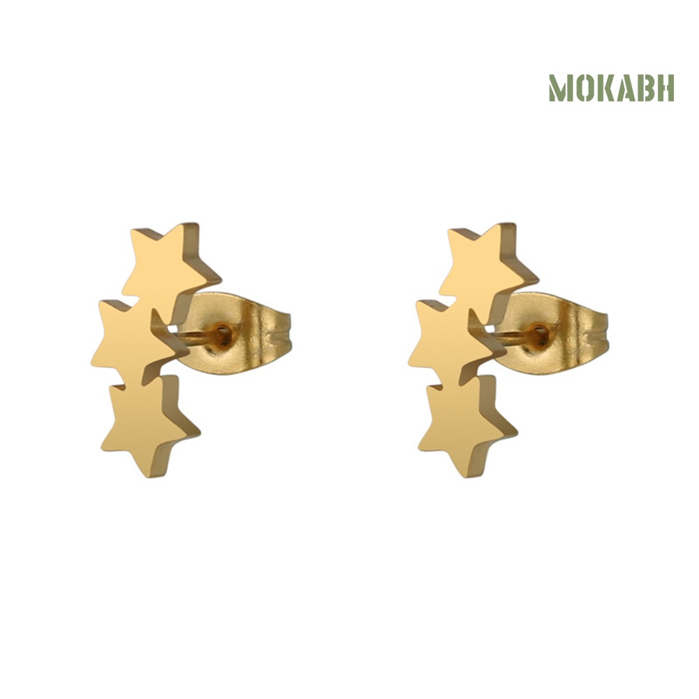 Bông Tai Hình Ngôi Sao Ba Cánh Bằng Thép Không Gỉ Thời Trang Cho Nữ