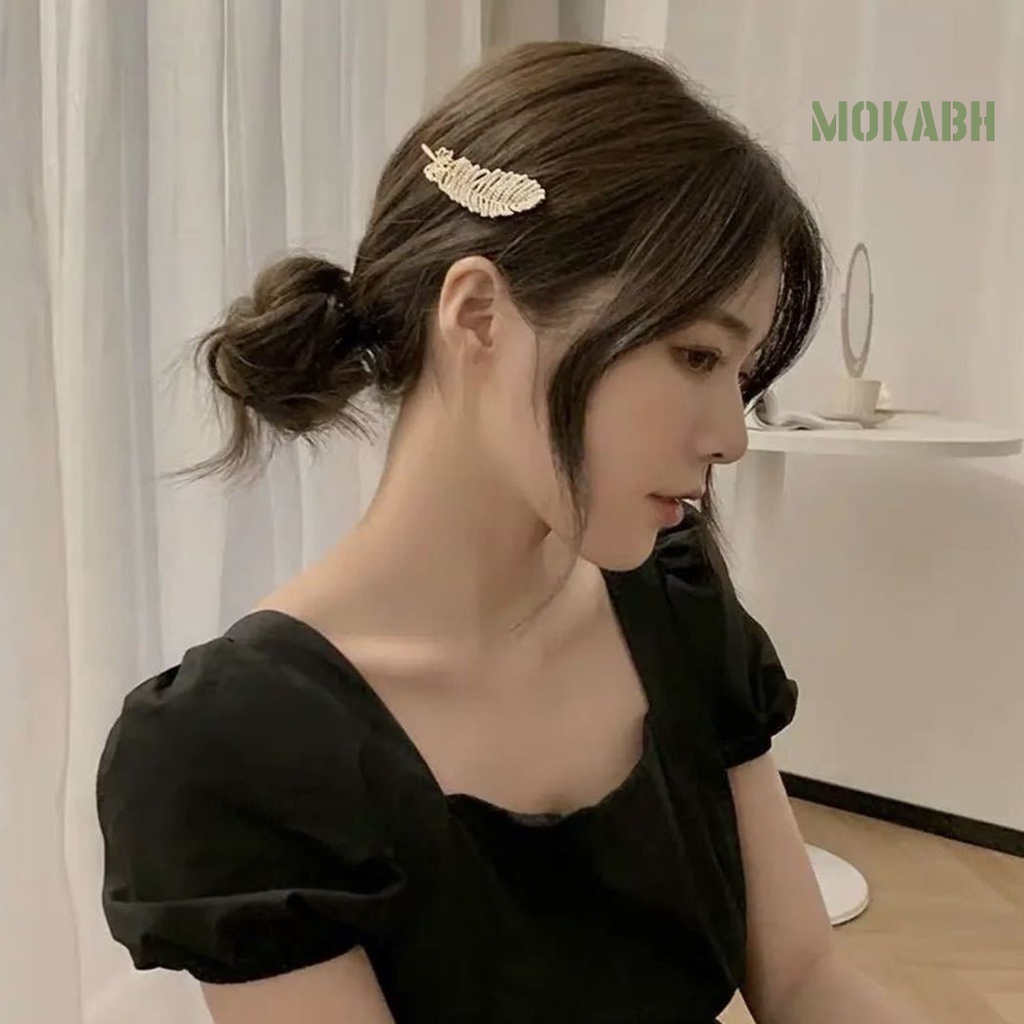 Set 6 Kẹp Tóc Đính Đá / Ngọc Trai Giả Thời Trang Cho Nữ