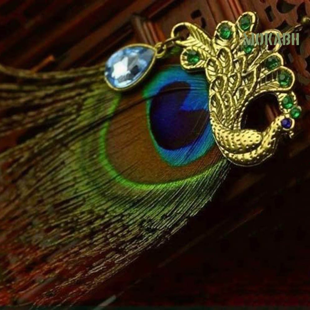 1 Chiếc Bông Tai Móc Hình Lông Công Phong Cách Bohemian Dành Cho Nữ