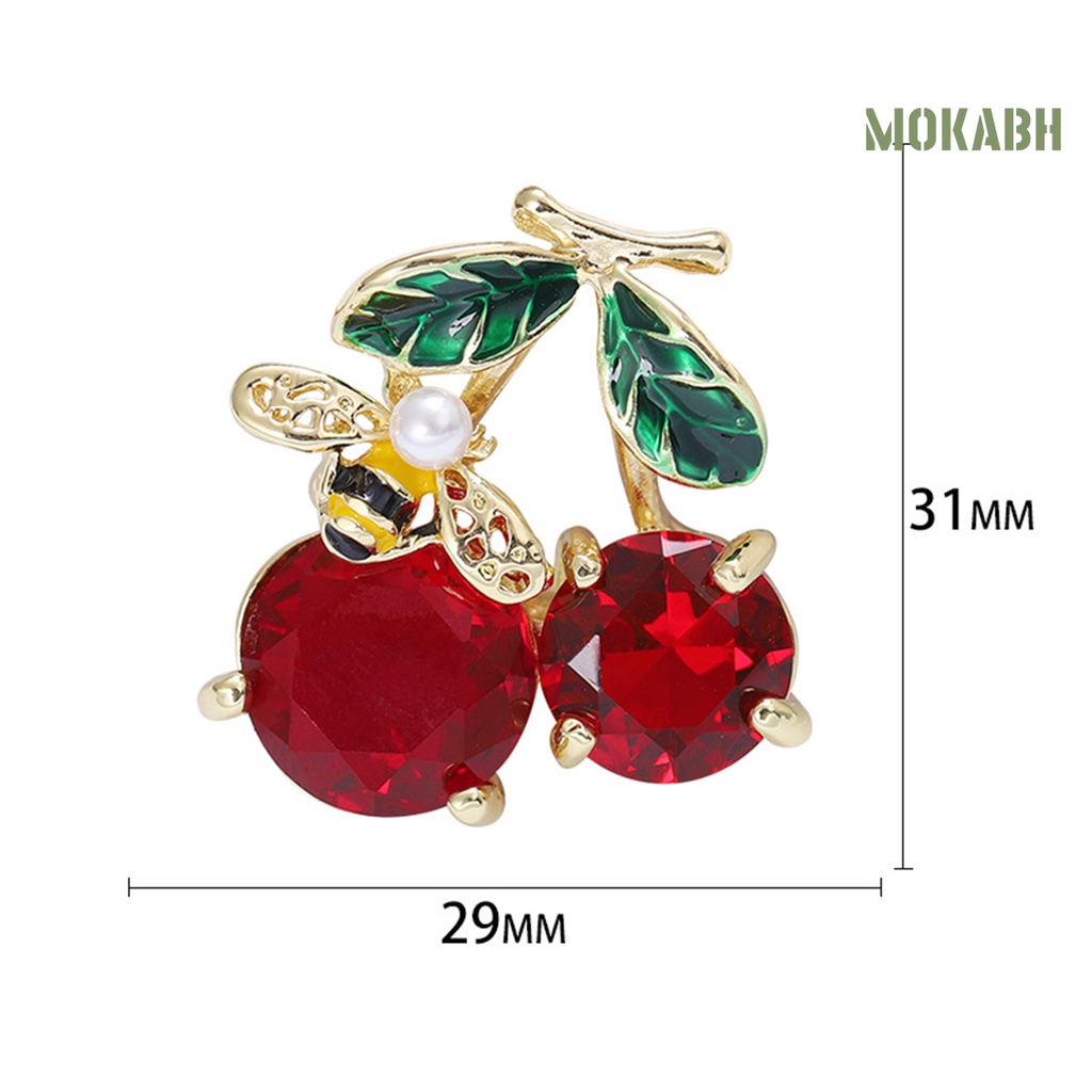 Ghim Cài Áo Hình Quả Cherry Đính Ngọc Trai Nhân Tạo Dành Cho Nữ