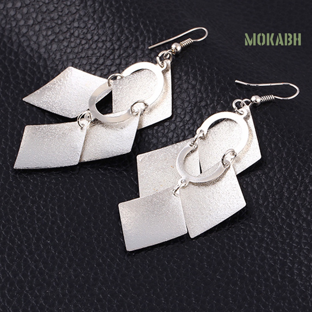 [mokabh] Khuyên Tai Dáng Dài Đính Kim Tuyến Lấp Lánh Thời Trang Cho Nữ