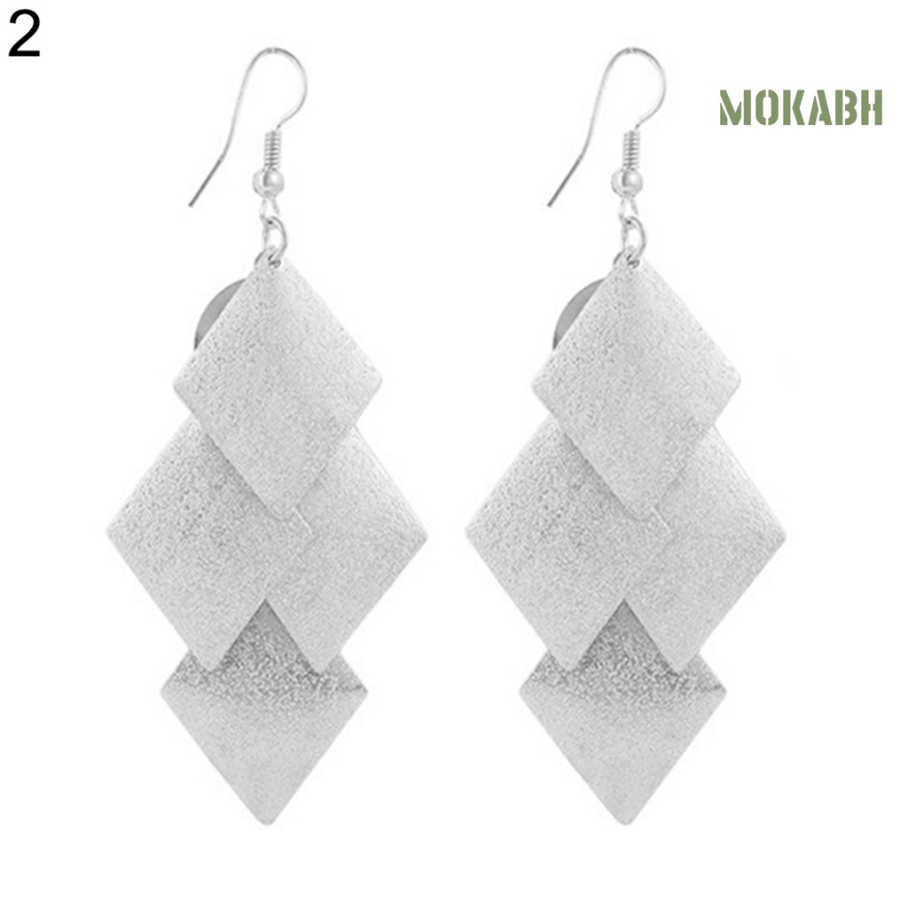 [mokabh] Khuyên Tai Dáng Dài Đính Kim Tuyến Lấp Lánh Thời Trang Cho Nữ