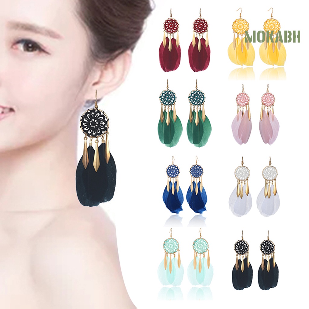 1 Đôi Bông Tai Dáng Dài Thiết Kế Tua Rua Thời Trang Cho Nữ