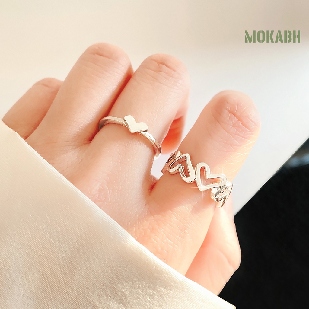 1 Cặp Nhẫn Tròn Màu Trơn Xinh Xắn Dành Cho Nữ