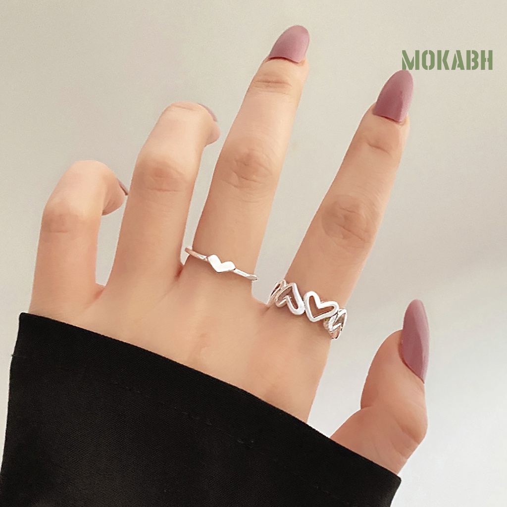 1 Cặp Nhẫn Tròn Màu Trơn Xinh Xắn Dành Cho Nữ