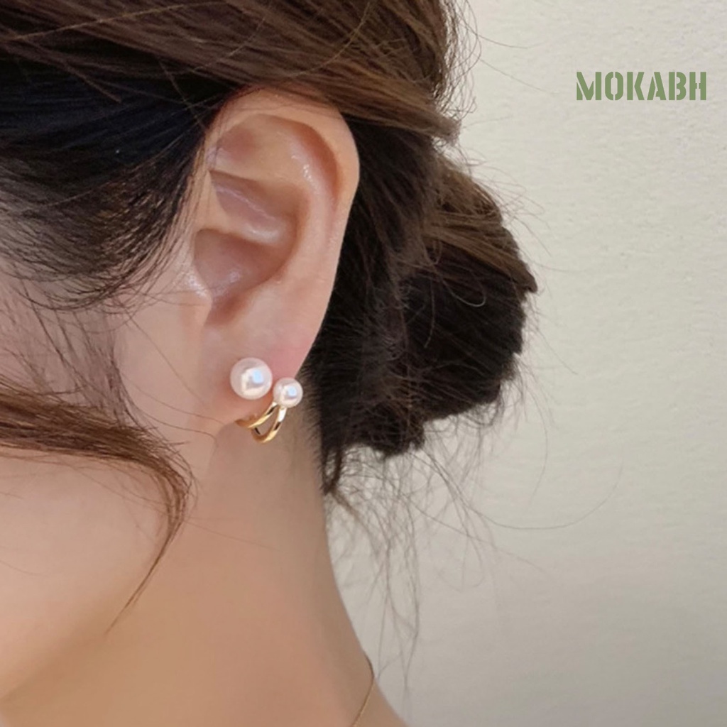 1 Đôi Bông Tai Chống Mài Mòn Bề Mặt Mịn Phong Cách Vintage Dành Cho Cô Dâu