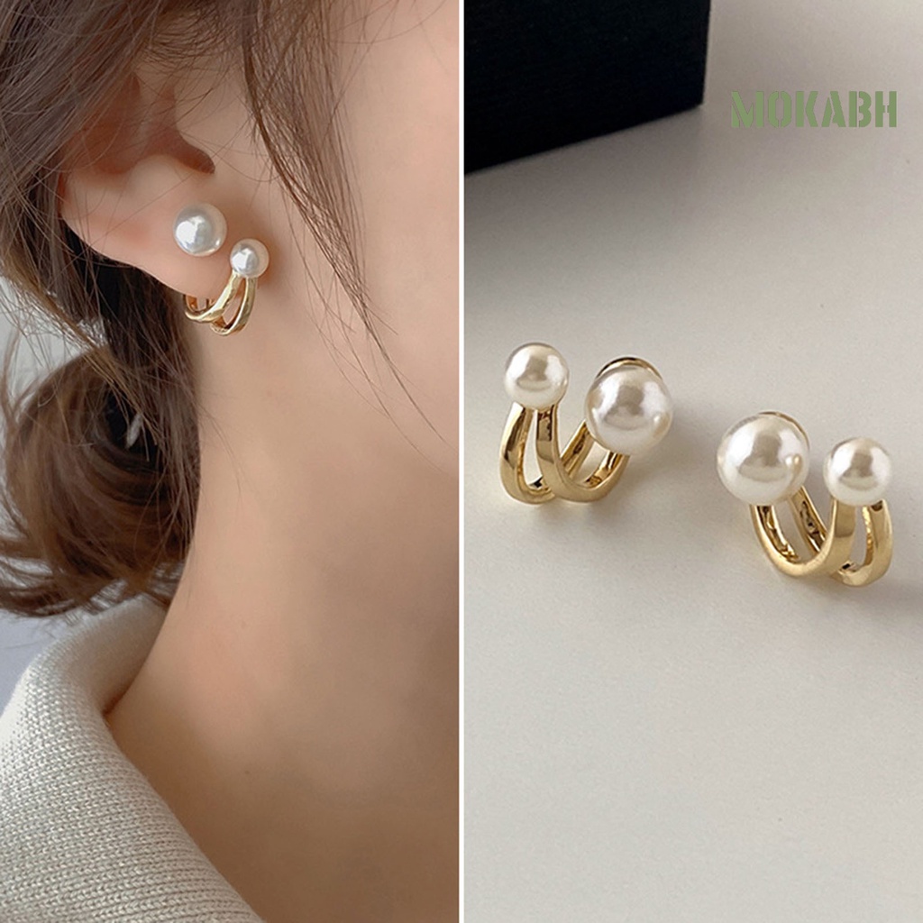 1 Đôi Bông Tai Chống Mài Mòn Bề Mặt Mịn Phong Cách Vintage Dành Cho Cô Dâu