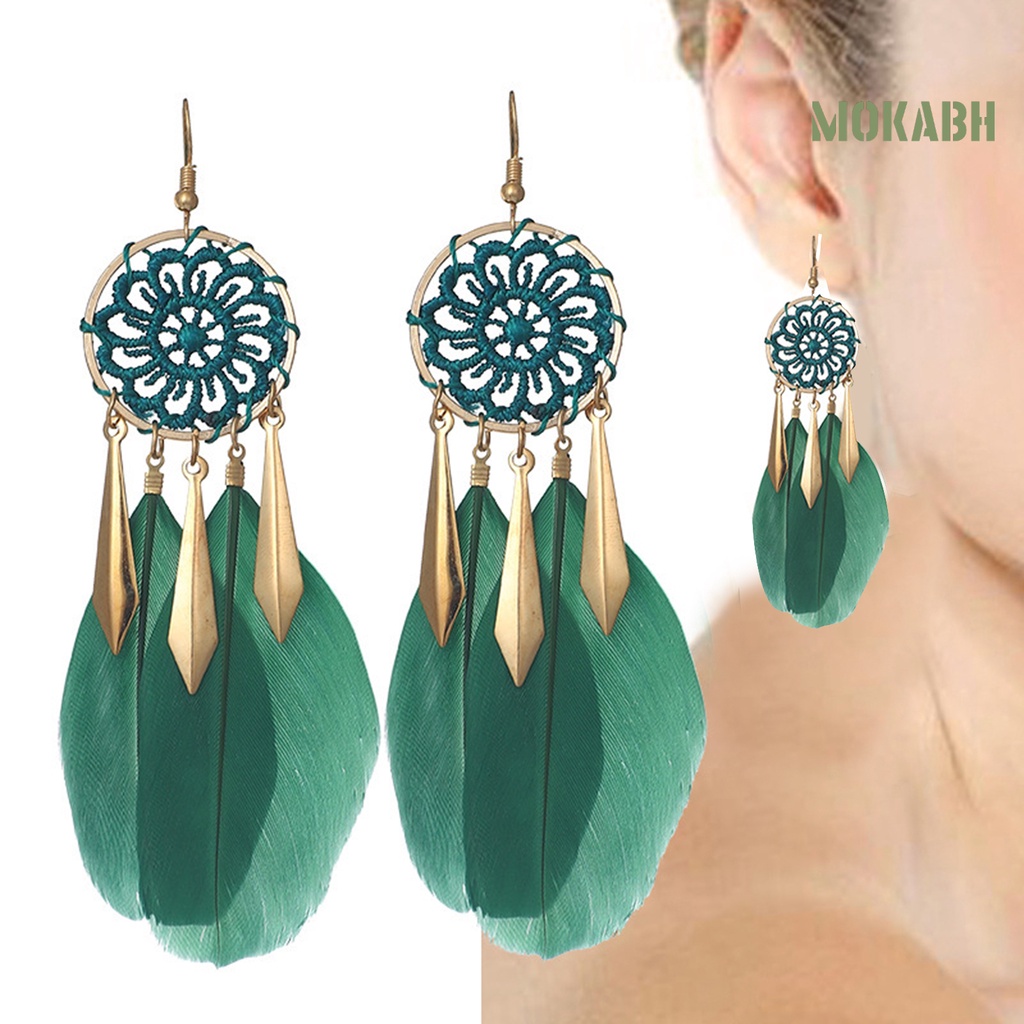 1 Đôi Bông Tai Dáng Dài Thiết Kế Tua Rua Thời Trang Cho Nữ