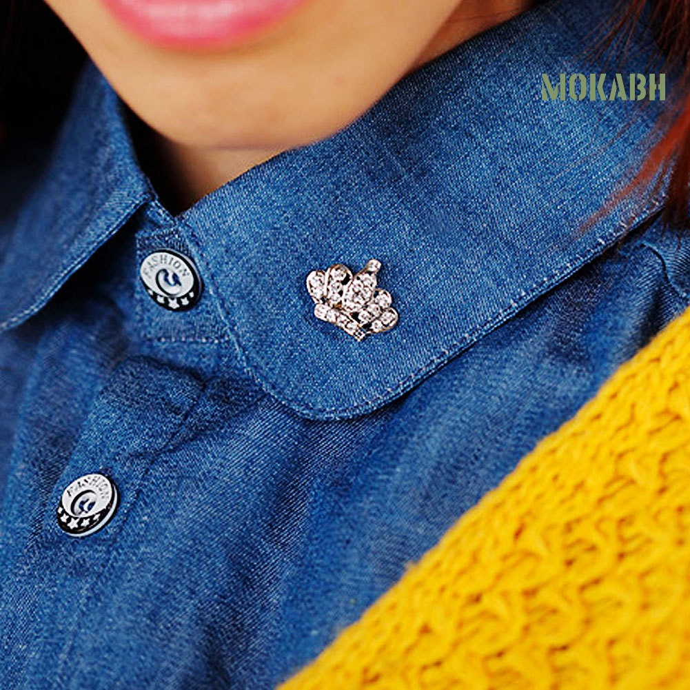 Ghim Cài Áo Hình Vương Miện Đính Đá Thời Trang Cho Nữ