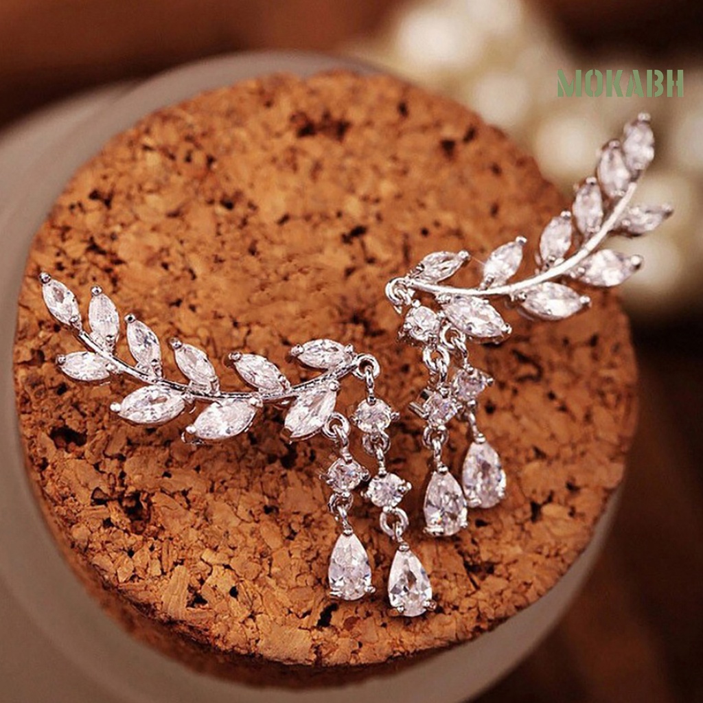 1 Đôi Bông Tai Hình Giọt Nước Đính Đá Thời Trang Dành Cho Nữ