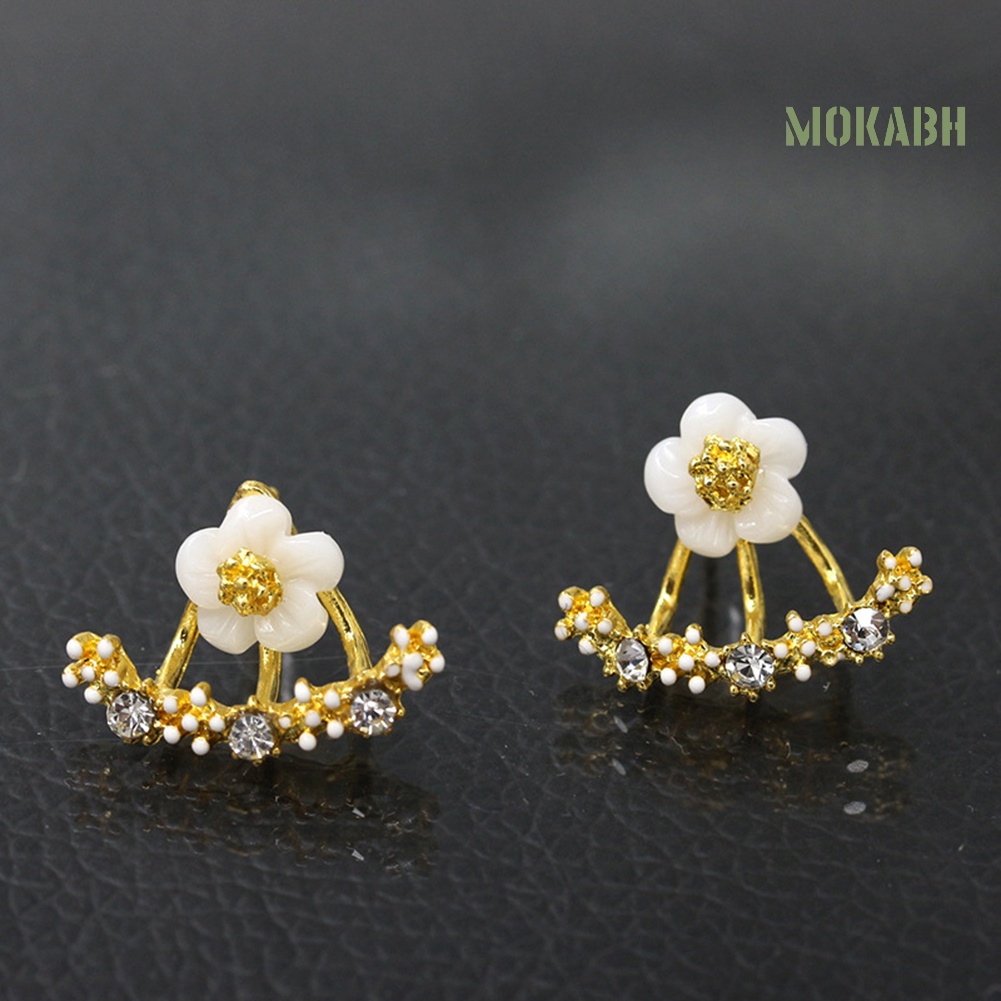 Bông Tai Hình Hoa Cúc Đính Đá Thời Trang Dành Cho Nữ