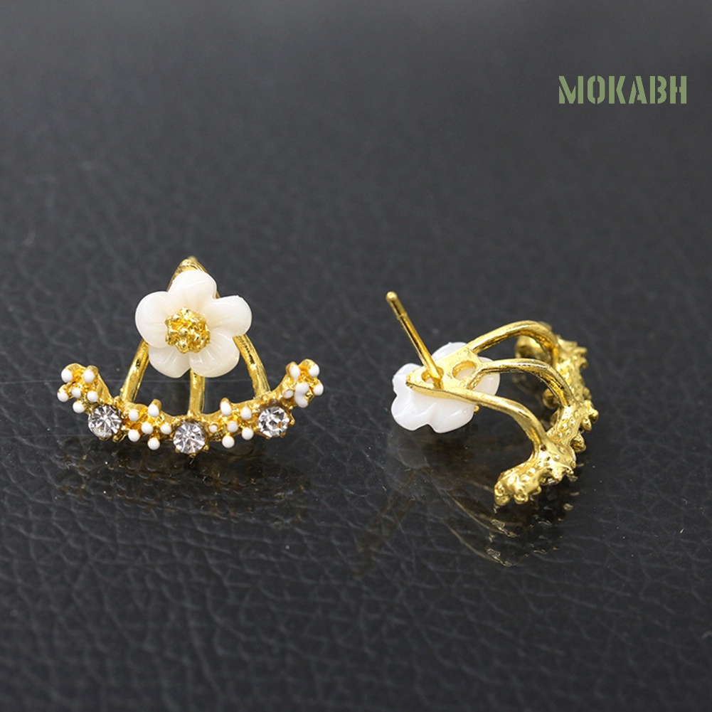 Bông Tai Hình Hoa Cúc Đính Đá Thời Trang Dành Cho Nữ