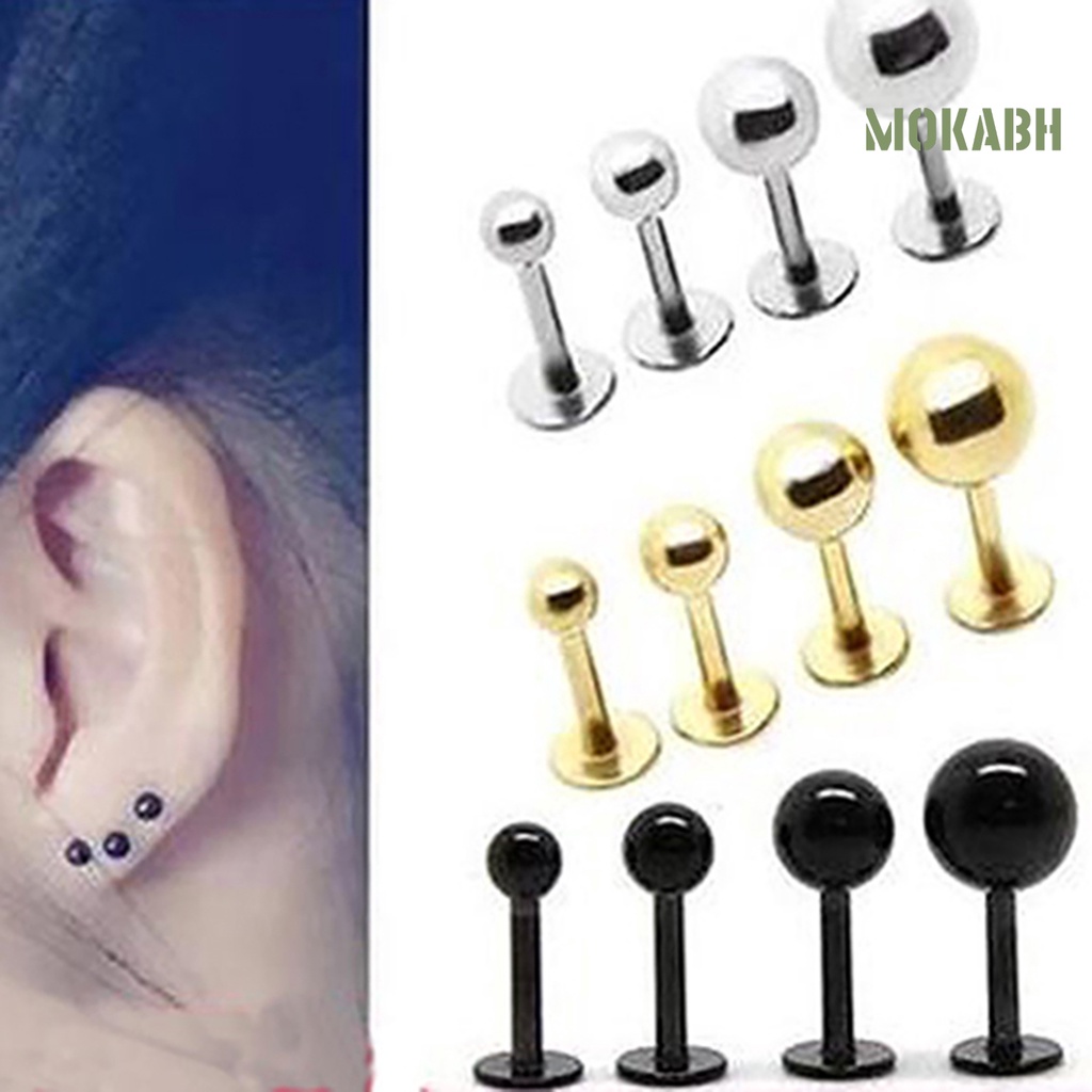 Khuyên Tai Hình Quả Tạ Bằng Thép Titan Đơn Giản Dành Cho Nữ