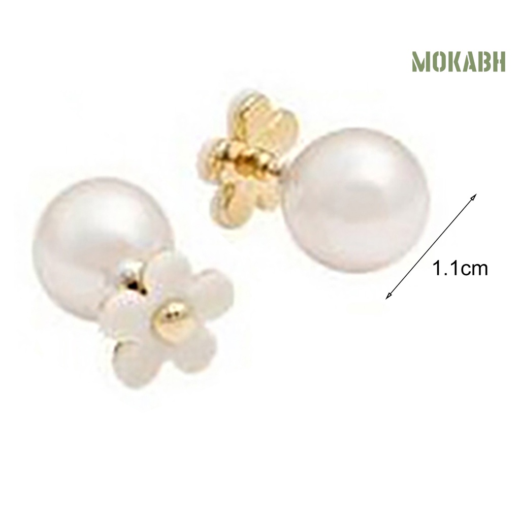 Khuyên Tai Lủng Lẳng Đính Ngọc Trai Nhân Tạo 2 Màu Cho Đám Cưới