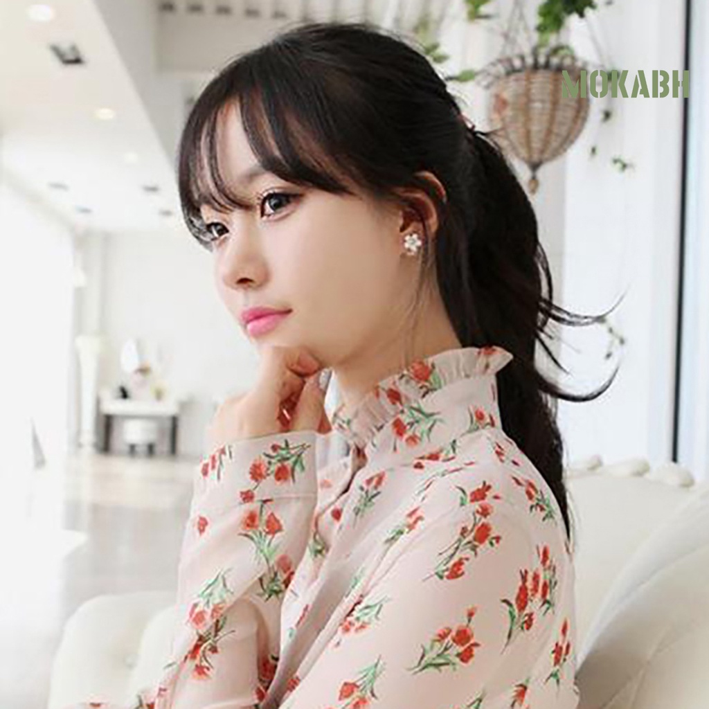 Khuyên Tai Lủng Lẳng Đính Ngọc Trai Nhân Tạo 2 Màu Cho Đám Cưới