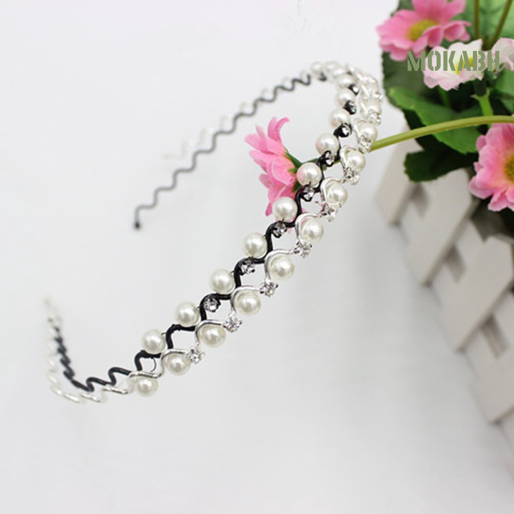 Băng Đô Họa Tiết Gợn Sóng Màu Sáng Dành Cho Tiệc Cưới