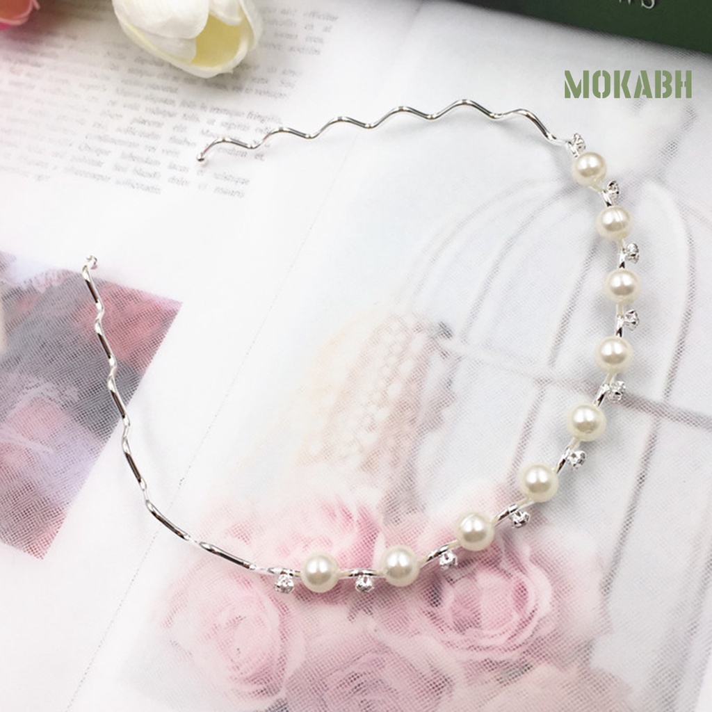 Băng Đô Họa Tiết Gợn Sóng Màu Sáng Dành Cho Tiệc Cưới