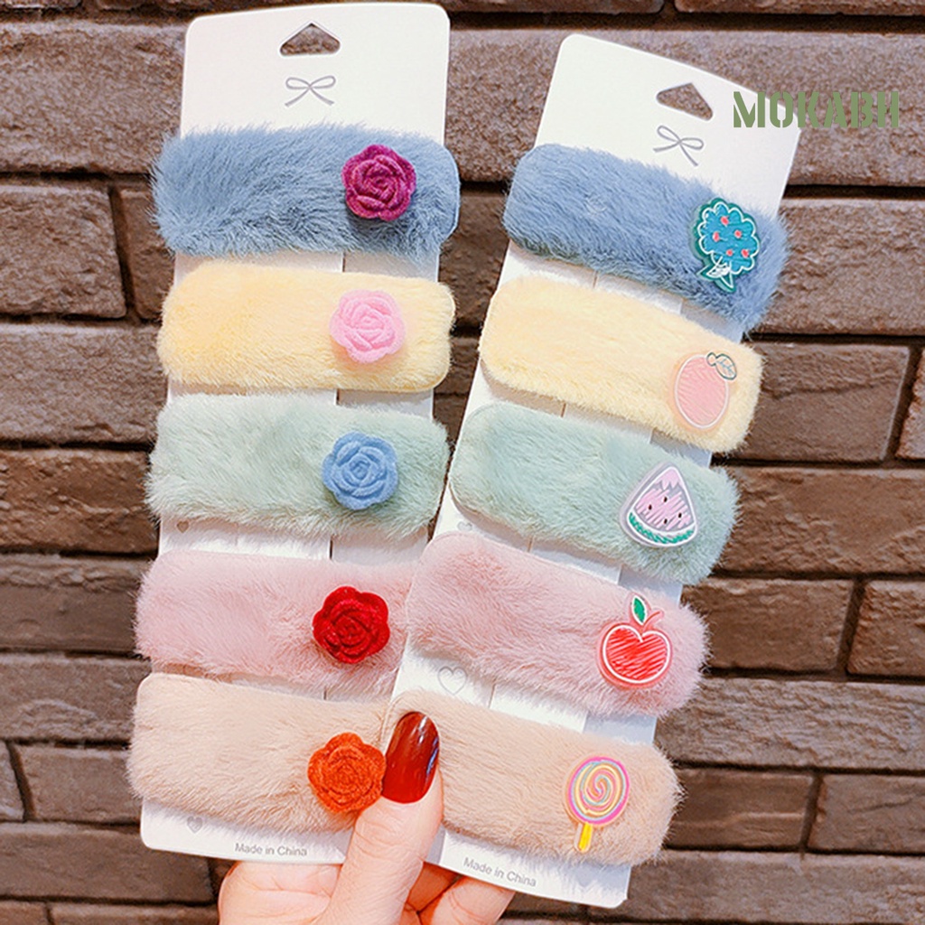 Set 5 Kẹp Tóc Màu Sắc Tươi Sáng Cho Bé Gái