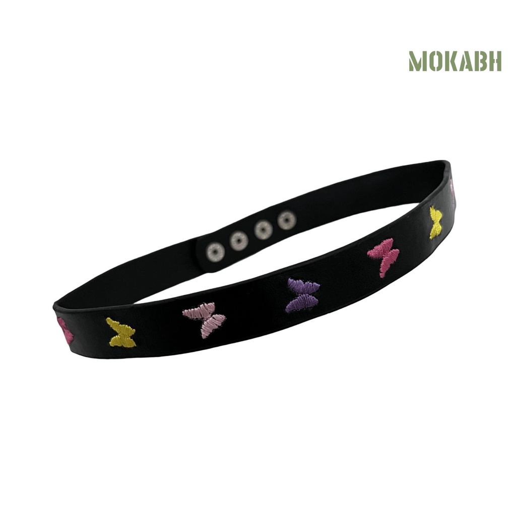[mokabh] Vòng cổ Giả Da Mặt Hình Bướm / Hoa Hướng Dương Mạ Điện Mặc Hàng Ngày Cho Nữ