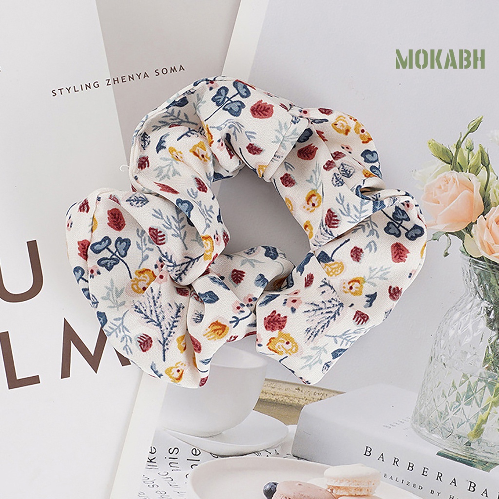 Dây Buộc Tóc In Hoa Chống Rơi Thiết Kế Đơn Giản