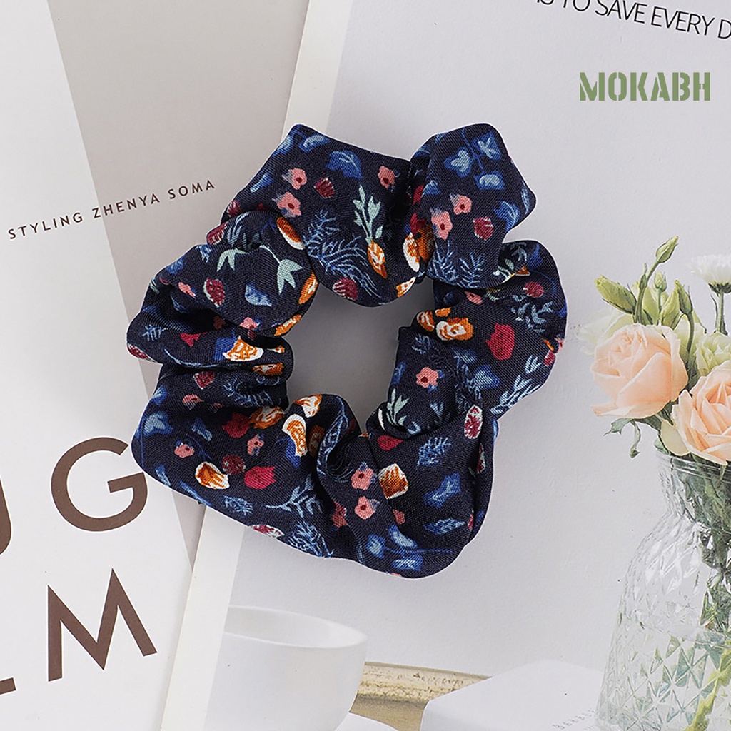 Dây Buộc Tóc In Hoa Chống Rơi Thiết Kế Đơn Giản