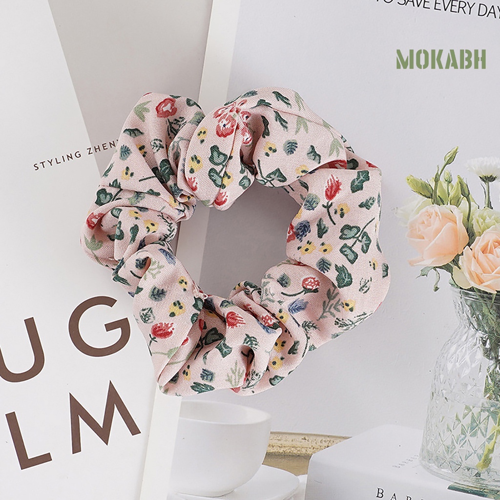 Dây Buộc Tóc In Hoa Chống Rơi Thiết Kế Đơn Giản