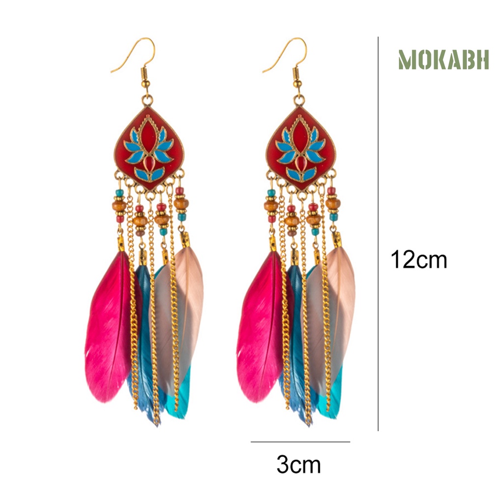 1 Đôi Bông Tai Dạng Tua Rua Phong Cách Boho Thời Trang