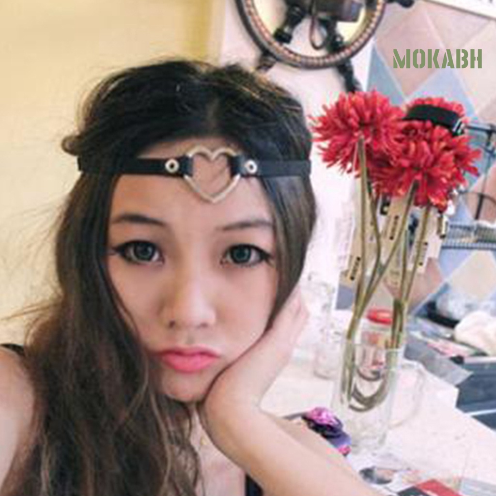 Vòng Cổ Choker Giả Da Mặt Hình Trái Tim Phong Cách Punk Thanh Lịch