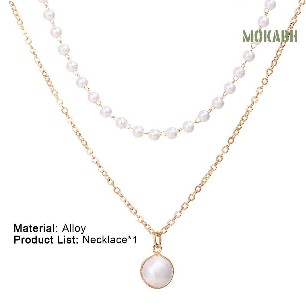 [mokabh] Chuỗi Dây Chuyền Ngắn Hai Lớp Mặc Hàng Ngày