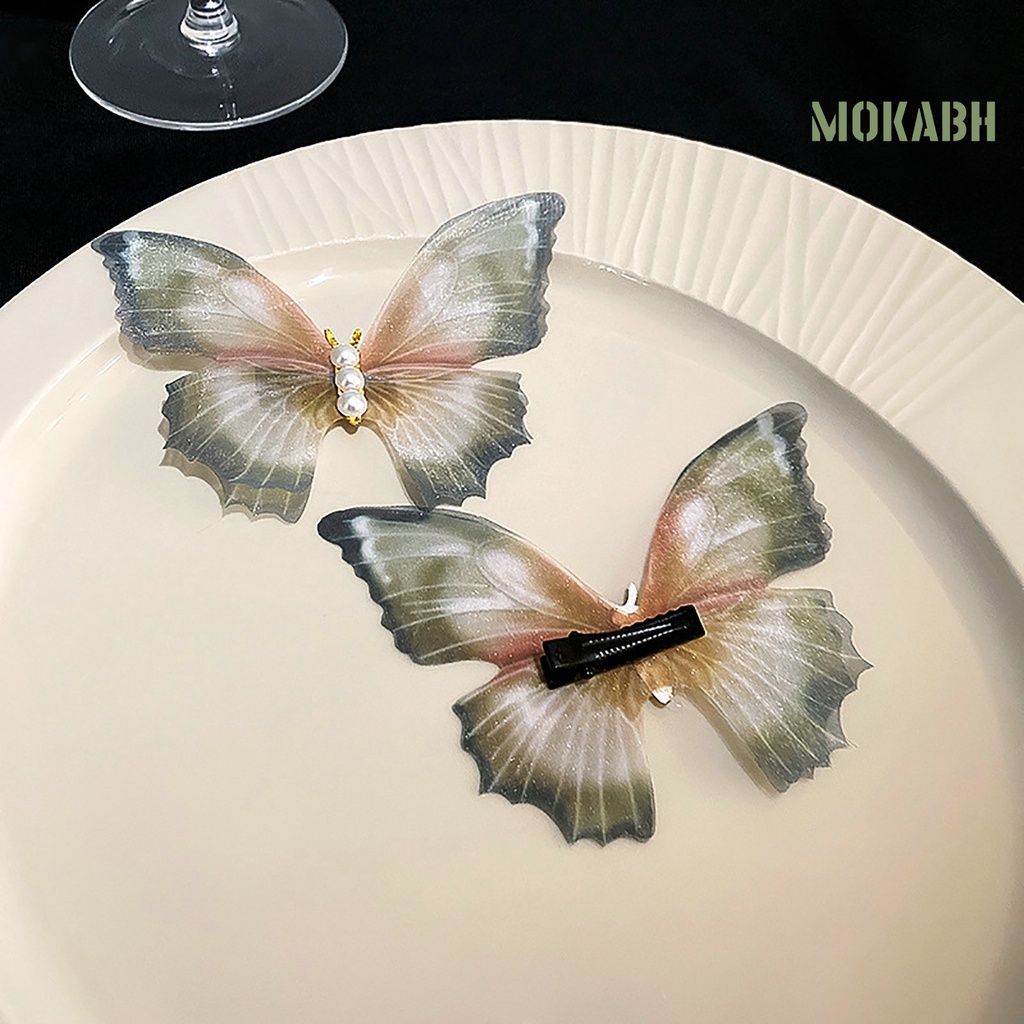 Kẹp Tóc Trang Trí Hình Bướm Đính Ngọc Trai Giả