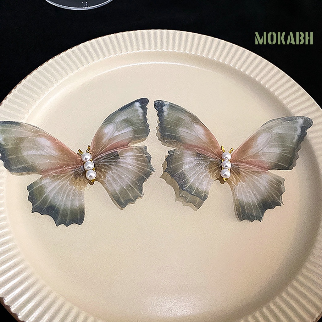 Kẹp Tóc Trang Trí Hình Bướm Đính Ngọc Trai Giả