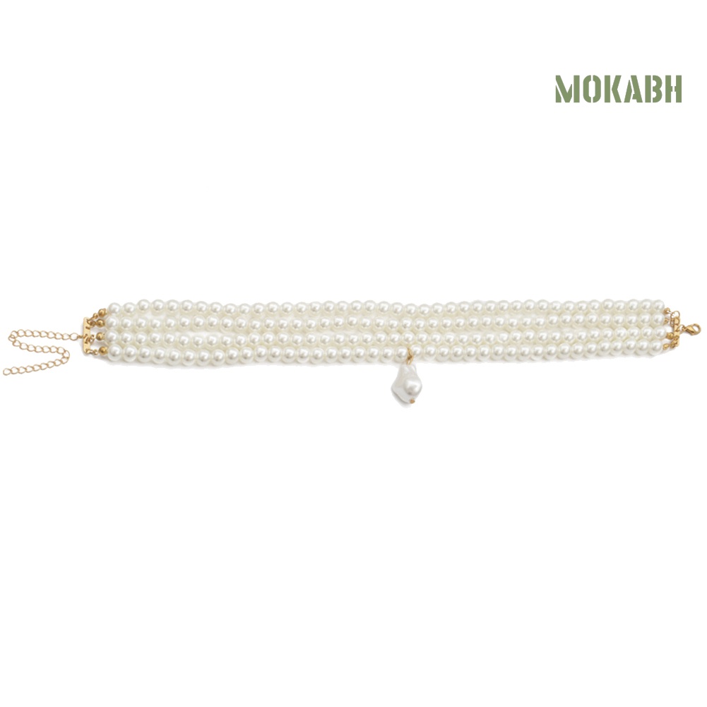 Vòng Cổ Choker Hạt Ngọc Trai Giả Nhiều Lớp Thanh Lịch Cho Nữ