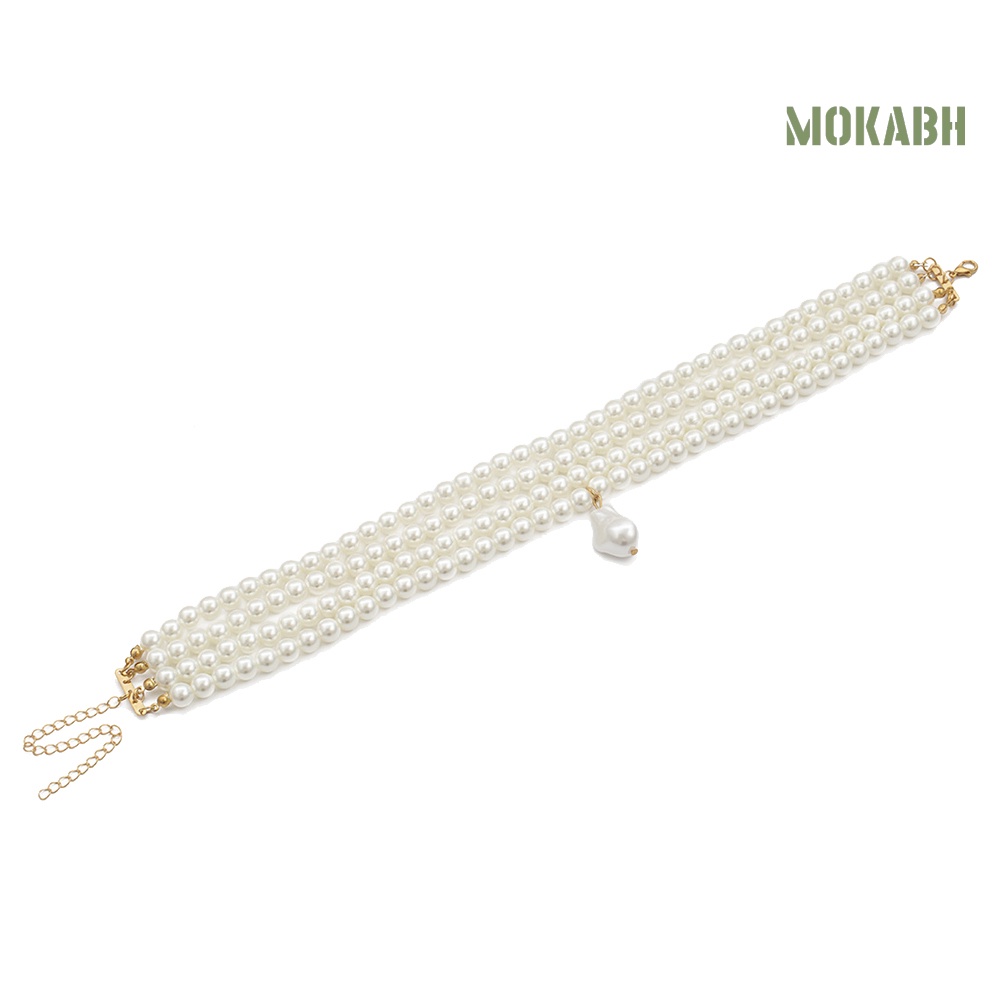 Vòng Cổ Choker Hạt Ngọc Trai Giả Nhiều Lớp Thanh Lịch Cho Nữ
