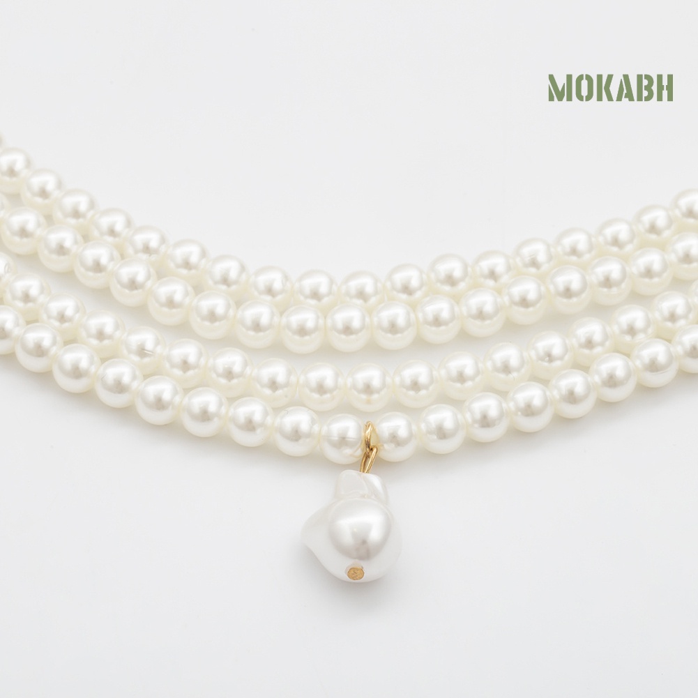 Vòng Cổ Choker Hạt Ngọc Trai Giả Nhiều Lớp Thanh Lịch Cho Nữ