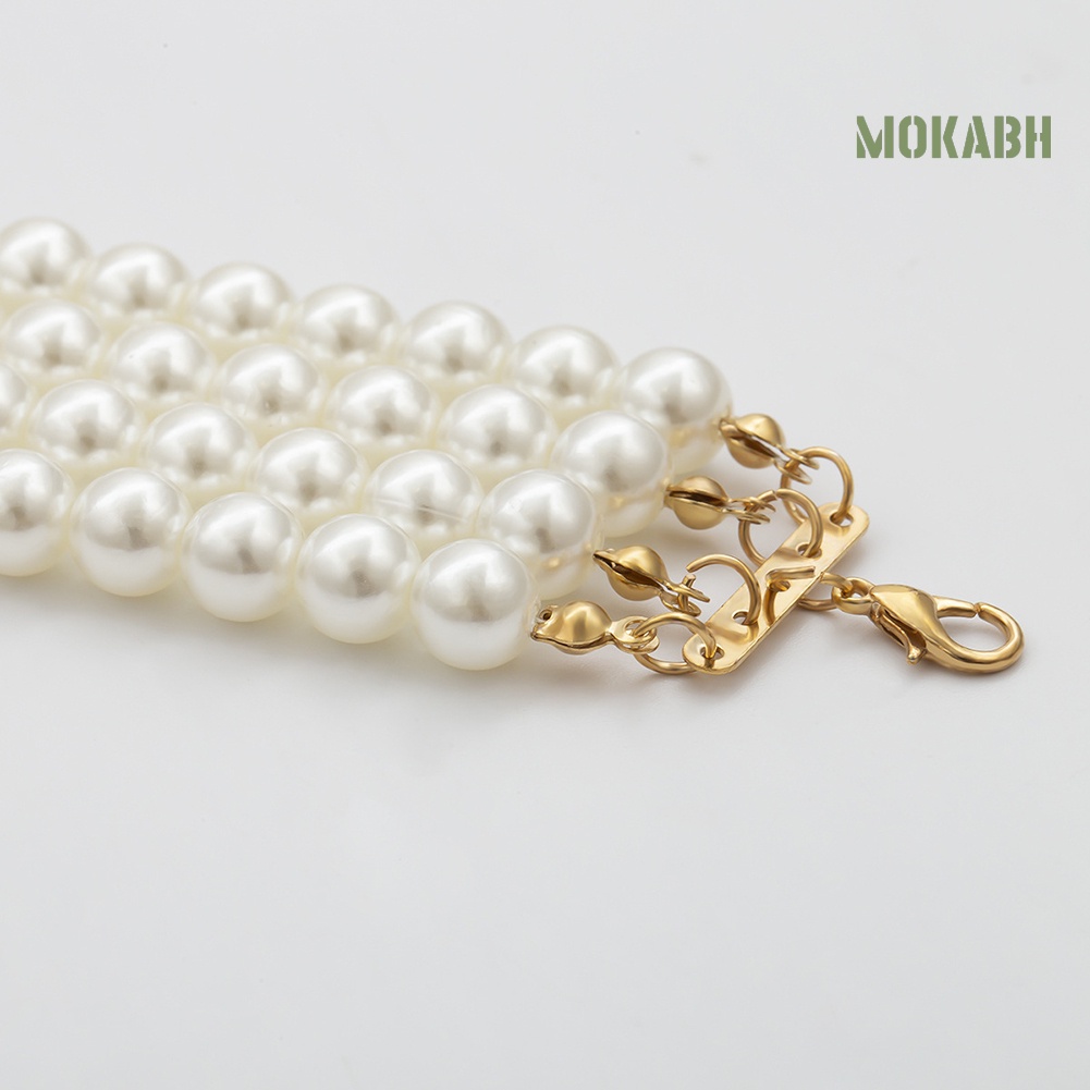 Vòng Cổ Choker Hạt Ngọc Trai Giả Nhiều Lớp Thanh Lịch Cho Nữ