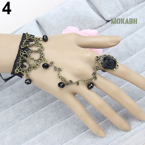 Vòng Tay Phối Ren Hoa / Nhẫn Phong Cách Gothic Cổ Điển Thời Trang Cho Nữ